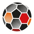 Soccer ball with graphic effects on a white background