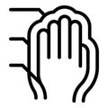 Palm authorization icon outline vector. Biometric recognition