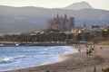 palm beach,cathedral and people,sunset