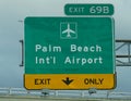 Palm Beach International Airport exit on Highway 95