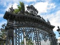 Wrought iron front gate of Whitehall, former estate and now museum of Henry Morrison Flagler Royalty Free Stock Photo