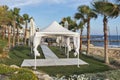 Palm beach wedding pavilion Royalty Free Stock Photo