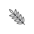 Palm branch outline icon