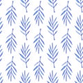 Palm branch. Seamless pattern with leaves. Hand-drawn background. Vector illustration. Royalty Free Stock Photo