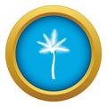 Palm butia capitata icon blue vector isolated