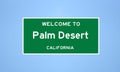 Palm Desert, California city limit sign. Town sign from the USA.