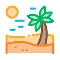 Palm Desert Icon Vector Outline Illustration