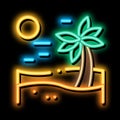 Palm Desert neon glow icon illustration