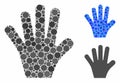Palm fingers Composition Icon of Circle Dots