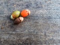 Palm fuits on the wooden table