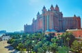 The palm garden and a beach of Atlantis The Palm, Palm Jumeirah, Dubai, UAE Royalty Free Stock Photo