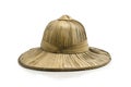 Palm hat for farmers isolated on white with clipping path. Royalty Free Stock Photo