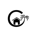 Palm home logo design vector icon modern for company