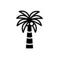 Black solid icon for Palm, tree and coconut Royalty Free Stock Photo
