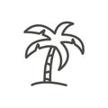 Palm icon vector. Line beach tree symbol isolated. Trendy flat outline ui sign design. Thin linear