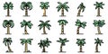 Palm icons set vector flat