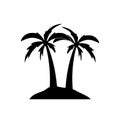 Palm on island icon isolated on white background