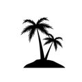 Palm on island icon isolated on white background