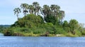 Palm Island in the Zambezi River near Victoria Falls, Zimbabwe Royalty Free Stock Photo