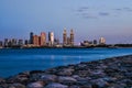 Palm Jumeirah Area Overlooking Business Central Towers and Cityscape Royalty Free Stock Photo