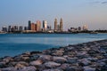 Palm Jumeirah Area Overlooking Business Central Towers and Cityscape Royalty Free Stock Photo