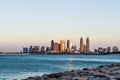 Palm Jumeirah Area Overlooking Business Central Towers Royalty Free Stock Photo