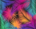 Tropical Palm leaf pattern watercolor