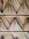Palm leaf roof.