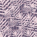 Palm leaf seamless pattern in vintage style. Tropical fern leaves pattern. Exotic leaves endless backfrop. Jungle foliage