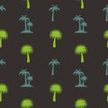 Palm Leaf Vector Seamless Pattern Background Illustration Royalty Free Stock Photo