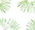 Palm leaves made by watercolor By coloring the water on the palm leaves Then put on the paper