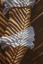 Palm leaves reflection on body Royalty Free Stock Photo