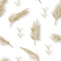 Palm leaves with shadow seamless pattern Royalty Free Stock Photo