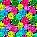 Palm leaves summer funky seamless pattern. Royalty Free Stock Photo