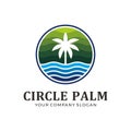 Palm logo with monoline style Royalty Free Stock Photo