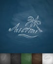 Palm Miami icon. Hand drawn vector illustration Royalty Free Stock Photo