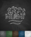 Palm Miami icon. Hand drawn vector illustration Royalty Free Stock Photo