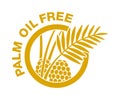 Palm oil free - crossed out palm branch in drop