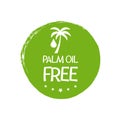 Palm oil free green icon. Organic food without saturated fats. Product free ingredient. Nutritious dietary, healthy Royalty Free Stock Photo