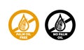 Palm oil free no palm oil logo vector label icon