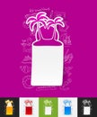 Palm paper sticker with hand drawn elements Royalty Free Stock Photo