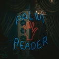 Palm reader neon sign, Kingston, New York Royalty Free Stock Photo