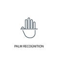 Palm recognition concept line icon