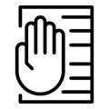 Palm scanning system icon outline vector. Hand scan Royalty Free Stock Photo