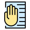 Palm scanning system icon vector flat Royalty Free Stock Photo