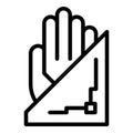 Palm scanning technology icon outline vector. Hand identification Royalty Free Stock Photo