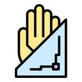 Palm scanning technology icon vector flat Royalty Free Stock Photo