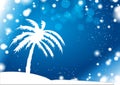 Palm Silhouette with Anomaly Winter Storm Royalty Free Stock Photo