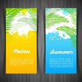Palm silhouettes card Royalty Free Stock Photo
