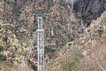 Palm Springs Aerial Tram heading uphill in Palm Springs.